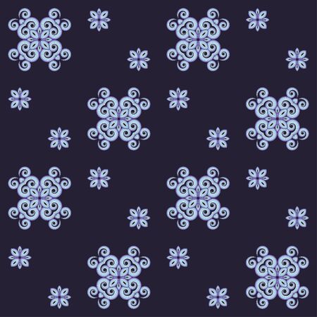 Abstract vector seamless background. Decor consists of swirls and spirals. Easy to change colors.のイラスト素材