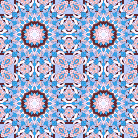 Abstract vector seamless pattern. Floral damask ornament. Easy to change colors.のイラスト素材