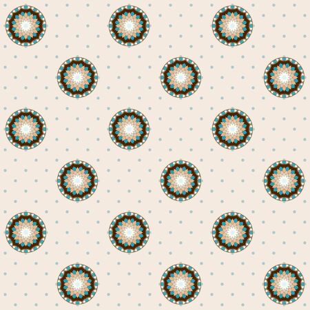 Seamless vector background. Vintage calico pattern. Easily edit the colors. This ornament is part of collection oriental patterns.のイラスト素材