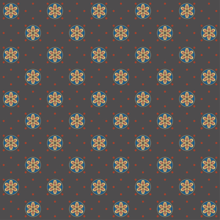 Seamless background. Vintage calico pattern. Easily edit the colors. This ornament is part of collection oriental patterns.のイラスト素材