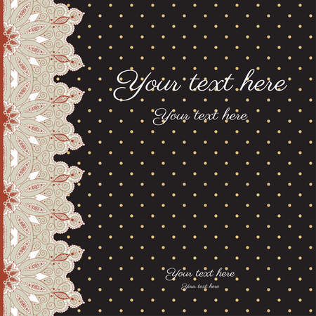 Vector card. Vintage damask pattern. Place for your text. Easy to change colors.のイラスト素材