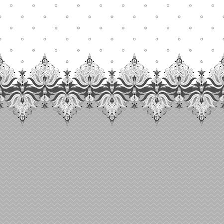 Two simple background and border. Oriental floral pattern and decorative items. Easily edit the colors.のイラスト素材