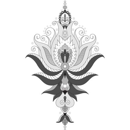 Element damask floral pattern. Easy to change colors.のイラスト素材