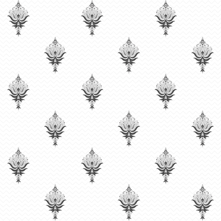 Floral damask pattern. Easily edit the colors.のイラスト素材