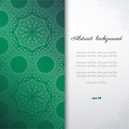 Vector abstract background with sample text. Decor is delicate. Perfect for invitations, announcement or greetings.のイラスト素材