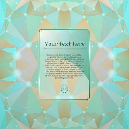 Abstract polygonal vector background. Glass frame for your textのイラスト素材