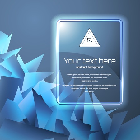 Abstract polygonal vector background. Glass frame for your textのイラスト素材
