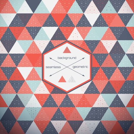 Abstract seamless vector background. Multicolored triangles and grid.のイラスト素材