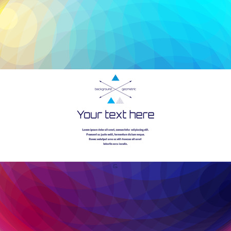 Abstract vector background with sample text. Multicolored polygons. Perfect for invitations, announcement or greetings.のイラスト素材
