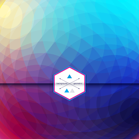 Vector envelope for invitations or congratulations. Abstract round pattern. Multicolored polygons. Place for your text.のイラスト素材