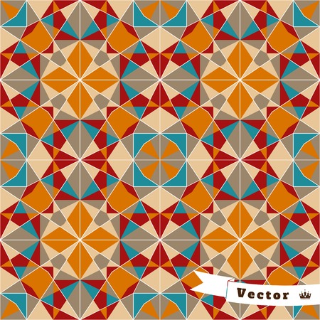 Abstract seamless vector background. Multicolored figures and grid.のイラスト素材