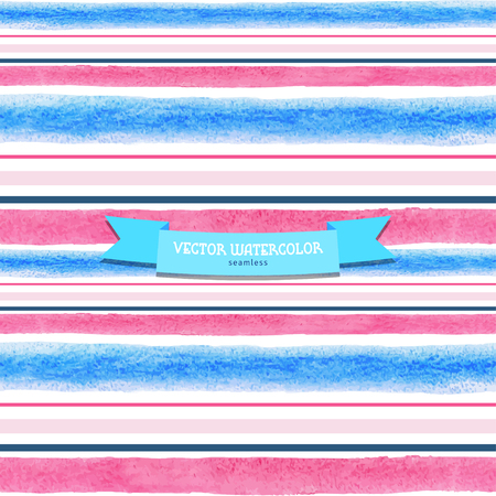 Vector seamless background. Pattern with watercolor stripes.  Hand drawing.のイラスト素材
