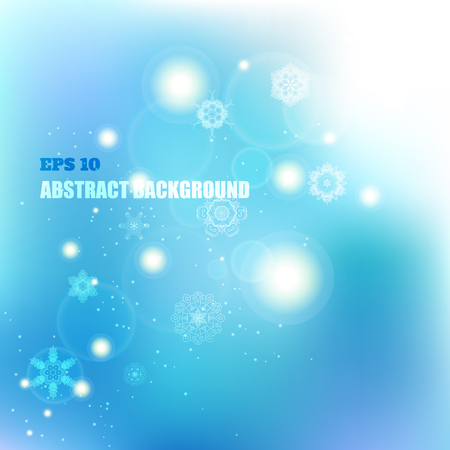 Abstract vector background with lacy snowflakes. Winter colors.のイラスト素材