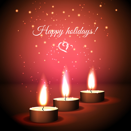 Festive vector background with candles.のイラスト素材