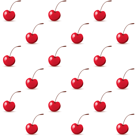 Seamless vector background with cherry berries.のイラスト素材