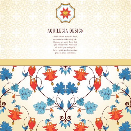 Vintage floral invitation template.のイラスト素材