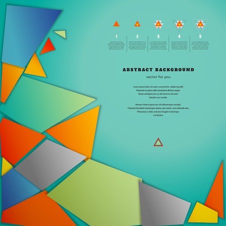 Abstract vector card. Volumetric polygons. Elements of information graphics. Numbered lists and geometric markers. Place for your text.のイラスト素材