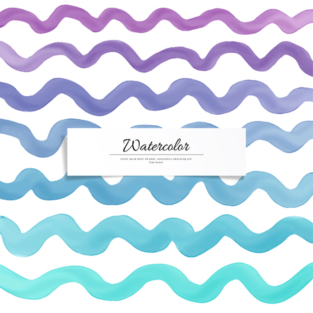 Vector background with wavy pattern watercolor. Hand drawing.のイラスト素材