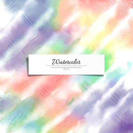 Abstract vector watercolor diagonal background. Hand drawing with colored spots and blotches.のイラスト素材