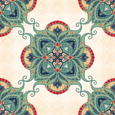 Vector seamless background. Beautiful floral oriental pattern in vintage style.のイラスト素材