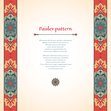 Oriental pattern with a ribbon and decor template design.のイラスト素材
