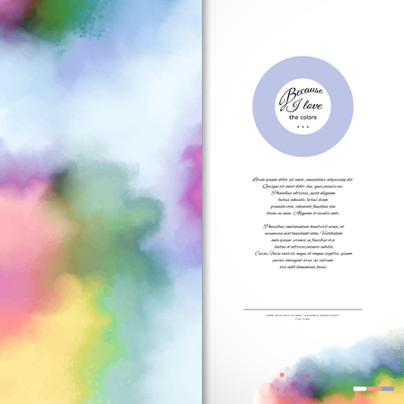 Vector card. Hand drawing with colored spots and blotches. Place for your text.のイラスト素材