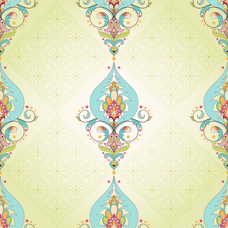 Vector seamless background. Oriental floral pattern. Simple delicate ornament.のイラスト素材