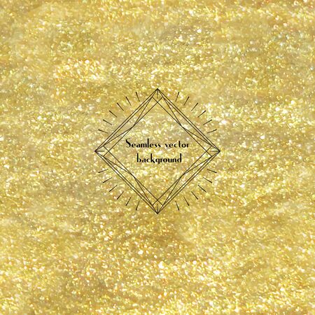 Vector seamless background with golden glitter. Frame reminds a gemstone faceting.のイラスト素材