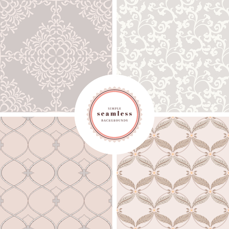 Vector set of four gentle backgrounds.のイラスト素材