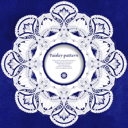 Floral round pattern oriental style image illustrationのイラスト素材