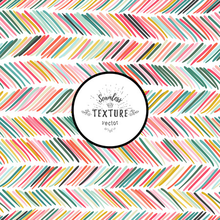 Vector hand drawing seamless background with pattern of particolored diagonal stripes.のイラスト素材