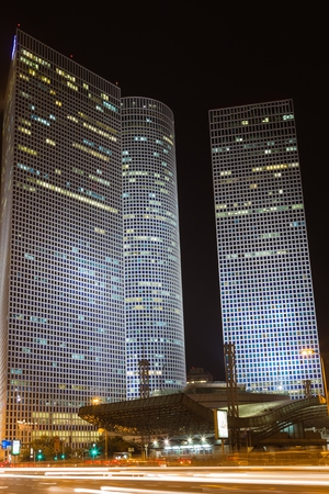 Tel Aviv at night   Azrieli center   Israelのeditorial素材