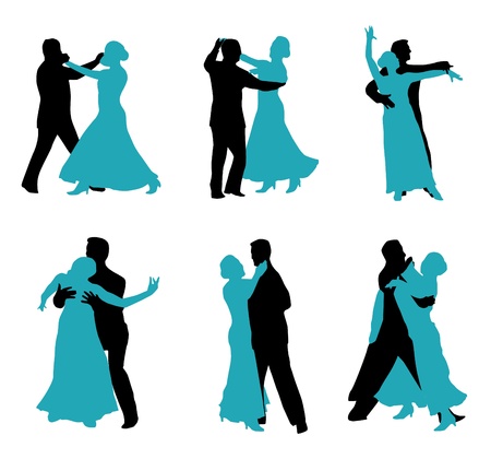 dancers isolated on white backgroundのイラスト素材