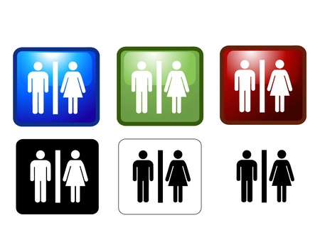 vector illustration of Women's and Men's Toilets のイラスト素材
