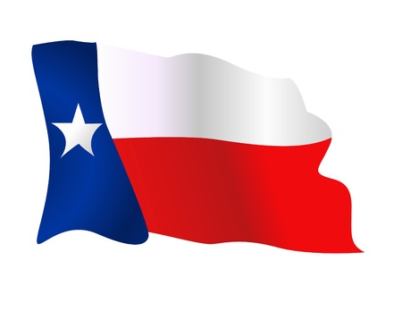 Flag of the State of Texas wavingのイラスト素材
