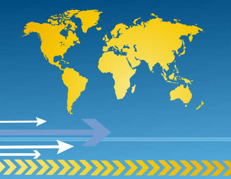 World map with arrowsのイラスト素材