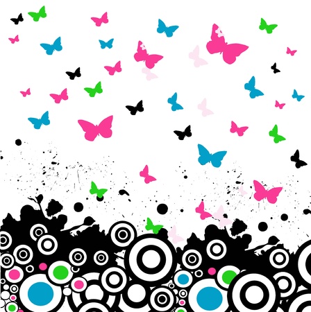 vector background with butterflyのイラスト素材