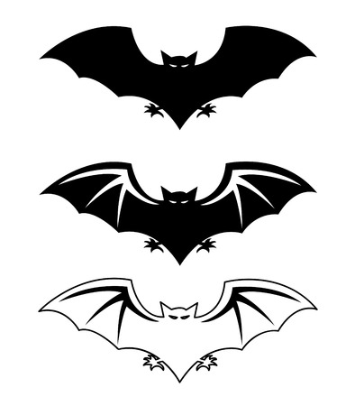 Bats silhouettes Halloween vector illustration のイラスト素材