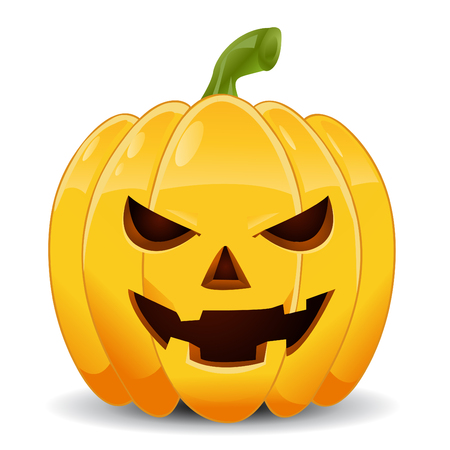 pumpkin with an evil expression on his faceのイラスト素材