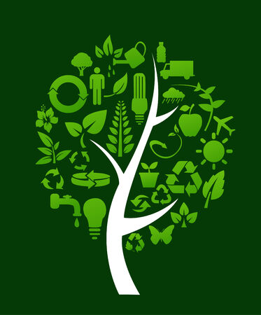 tree with recycle symbolsのイラスト素材