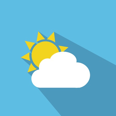 Flat sun and cloud weather web iconのイラスト素材