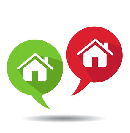 Speech Bubbles With Home Iconsのイラスト素材