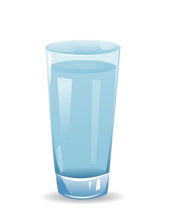 glass with water isolated illustration on white backgroundのイラスト素材