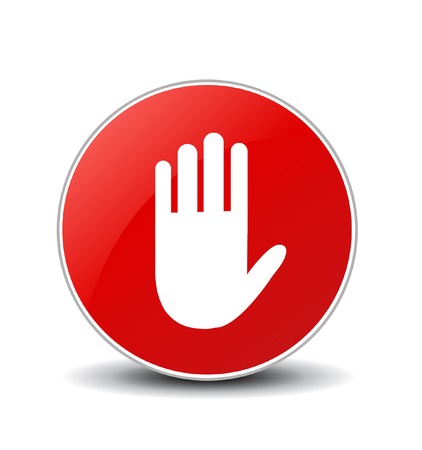 No entry hand sign on white backgroundのイラスト素材