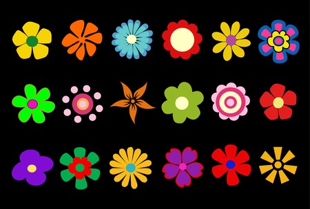 colorful spring flowers vector illustrationのイラスト素材