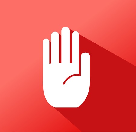 No entry hand sign on white backgroundのイラスト素材