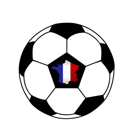Soccer ball and a France map with France flagのイラスト素材