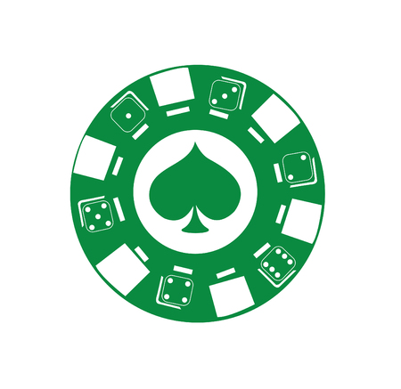 poker chip icon illustration on whiteのイラスト素材