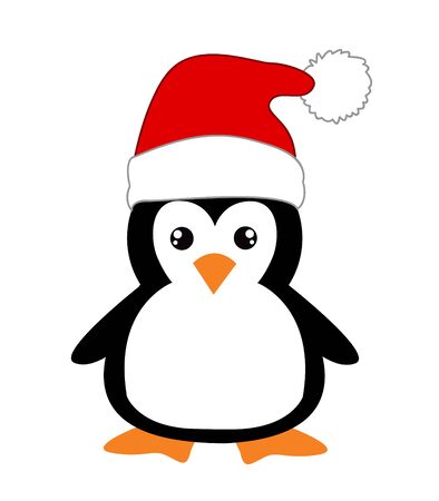 Cute cartoon penguin on white backgroundのイラスト素材