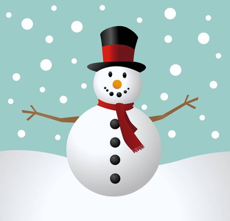 Christmas Snowman  illustration artのイラスト素材